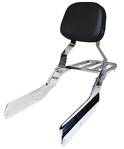 YHMOTO Passenger Sissybar Backrest with Luggage Rack Fits for Honda VTX 1300 1800 N/R/S Models 2002-2008 (Style B-Chrome) - size: Style B-Chrome