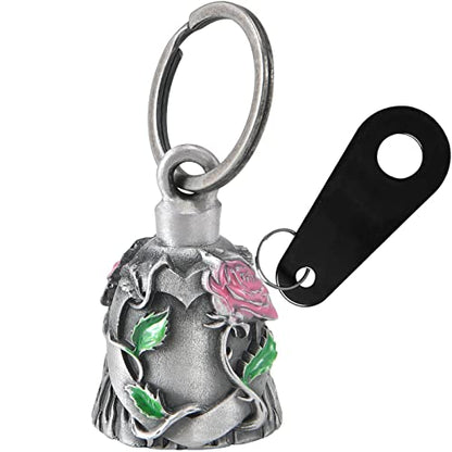 Dream Apparel Motorcycle Bell Guardian Angel Drive Away Gremlin, Biker Bell for Men Women Rider Riding, Good Luck Gift - color: Pink Rose