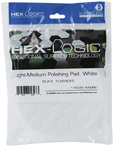 Chemical Guys BUFX_104_HEX5 Hex-Logic Light-Medium Polishing Pad, White, 5.5" Pad Made for 5" Backing Plates, 1 Pad Includeded - size: 5.5 Inch Pad (1 Pack), style: Light Cutting