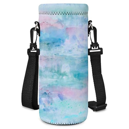 RICHEN Neoprene Water Bottle Carrier Bag with Adjustable Shoulder Strap,Insulated Water Bottle Cover for Stainless Steel/Glass/Plastic Bottles - color: BC-58, size: 750ml