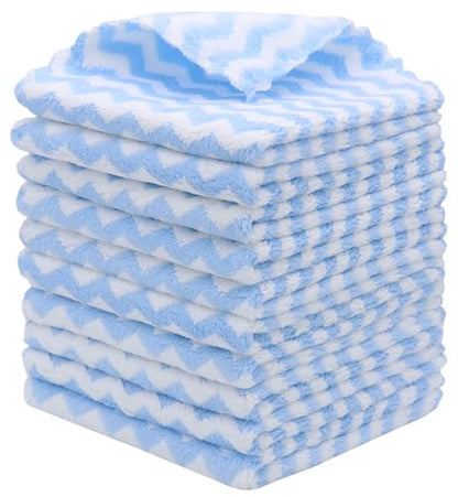 Microfiber Cleaning Cloth, 10 Pack Microfiber Rags, 12inx12in, Blue | Lint Free Dish Cleaning Cloths, Fast Drying Dish Rags For Cleaning, Absorbent Washcloths - color: Blue