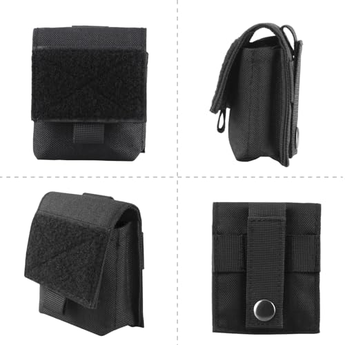 Azarxis Tactical Mini Belt Pouches, Multi-Purpose Small Battery Case Compact Utility EDC Card Slot Holder Waist Bags Military Molle Pack Sundries Storage Pack - color: #01 Army Green - 2 Pack