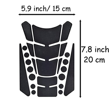 1 Set Black Universal 3D Motorcycle Gas Tank Sticker, Fuel Tank Protector Decal Pad Self-adhesive and Waterproof - color: Black