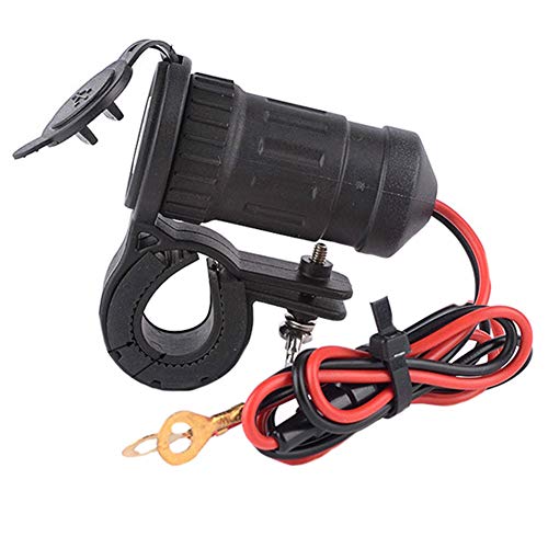 MMOBIEL Universal Waterproof Motorcycle Cigarette Lighter 12V-24V 240W Power Plug Socket incl 60cm Wiring Connection Kit