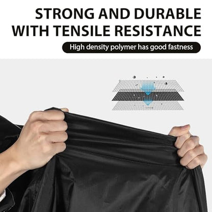 Pack-1 Motorcycle Cover, 96.4" x 41.3" x 49.2" Waterproof Sunproof Outdoor Protector for All Seasons, Foldable Buckle with Lock Design Anti-Theft Cover, Universal for Motorcycles (Black)