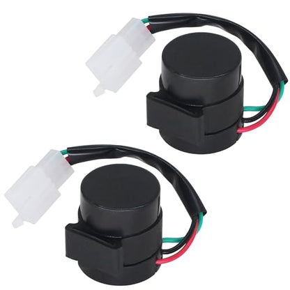 2 PCS Signal Flasher 3 Pins Round Turn Signal Flasher Relay Blinker Black Aftermarket Parts Fit for GY6 50-250cc Scooters Moped ATV Pit Dirt Bike Motorcycles.(2 PCS)