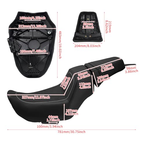 Motorcycle Driver Passenger Seat Two-up Seat Fit For Harley Nightster RH975 Nighster Special RH975S 2022-up (Black02) - color: Black