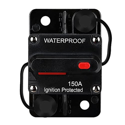 Generic 150 Amp Waterproof Circuit Breaker,with Manual Reset,12V-48V DC,30A-300A,for Car Marine Trolling Motors Boat ATV Manual Power Protect Audio System Current Overload Protection - color: WE150A
