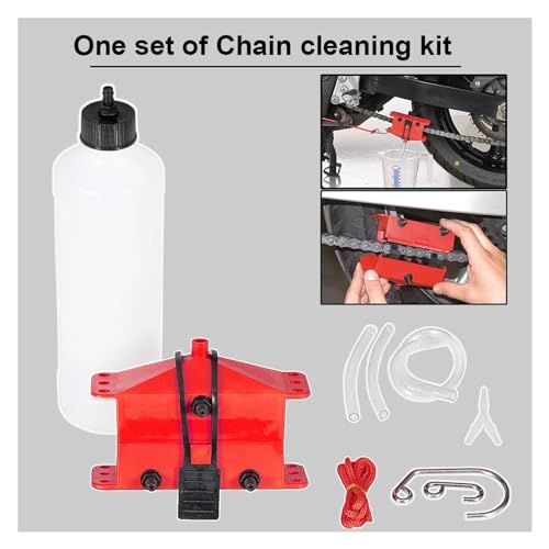 Motorcycle Chain Cleaning Machine Kit Brush Gear Cleaner Tool Motorbike Chains Lube Device Lubricating Accessory(Black) - color: Black