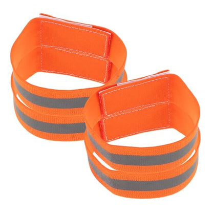 Kisangel 4pcs High Visibility Reflective Bands Adjustable Elastic Leg and Arm Straps for Night Cycling Mountain Biking and Outdoor Sports Safety Enhanced Body Visibility Gear