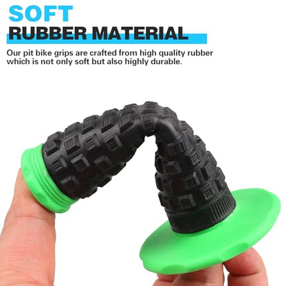 7/8" Dirt Bike Grip Rubber Anti-Slip Universal Motorcycle Grips Handlebar Racing Grip for Motocross Mini Bike Surron Light Bee x Grips KLX110 YZ450F XR50 CRF80 Motocross Grips - color: Green