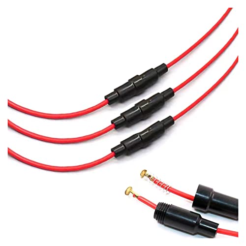 Automotive Car Inline Screw Type 5x20mm AGC Fuse Holder 16 Awg Wire (Pcak of 10) - size: 16 awg 5x20