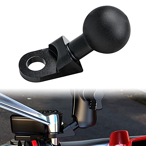 Motorcycle Phone Mount Adapter with 1” Ball, Rear View Mirror Mount for Secure Phone Holding, Compatible with RAM Mount & 1 Inch Ball Socket