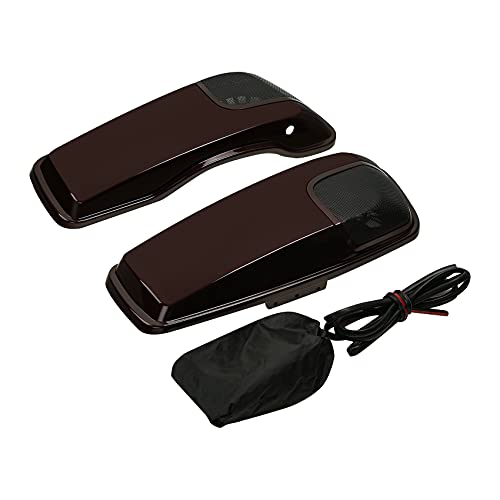 HR3 Twisted Cherry Saddlebag Lids w/ 5"x7" Speaker Grills Compatible with 2018 Street Glide Special Ultra Limited FLHTKL 2018-2019 Road Glide FLTRU (Replace for OEM)