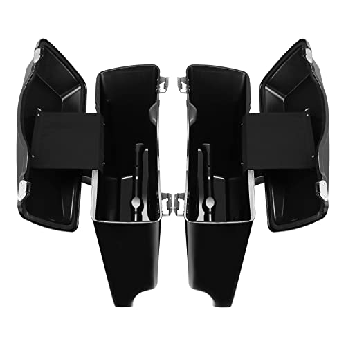 XMT-MOTO Stretched Hard Saddlebags Saddle bags for Harley 1994-2013 Touring models road glide, road king, ultra, street glide, electra glide and 1984-2017 Softail models,Gloss Black/Black Latches - color: Gloss Black/Black Latches, size: Stretched
