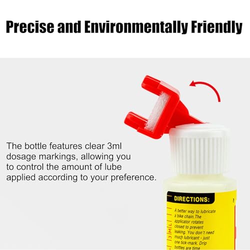 Upgraded Bike Chain Oiler - 2oz Bottle- No Dripping, No Over-Spray, No Mess, for Mountain Bike Road Bicycle Maintenance(Oil not Included)