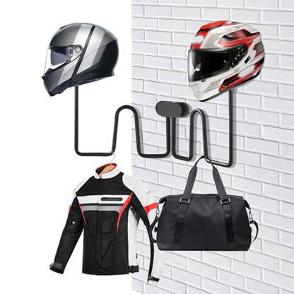 Longzhuo Helmet Wall Mount, 2-Spherical 180° Swivel Motorcycle Helmet Holder Wall Mount, Motorcycle Accessories, for Helmet, Hat, Cap, Sportswear, Racing Suit, Black