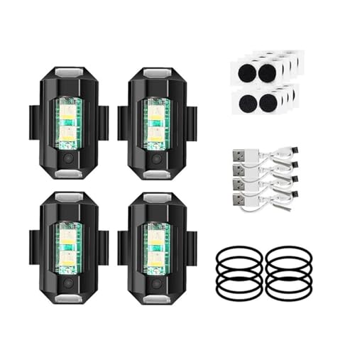 Strobe Light Universal LED Motorcycle Warning 7 Colors Anti-Collision Tail Lamp Bike Car Flashing Signal(7color-4Pcs) - color: 7color-4Pcs