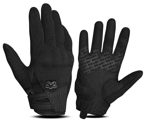 BEAST RAGE Summer Motorcycle Gloves–Breathable Touchscreen Riding Gloves for Men Women, Lightweight Off-Road Racing Guantes with Finger Guards,Non-Slip Grip - color: Black, size: Large