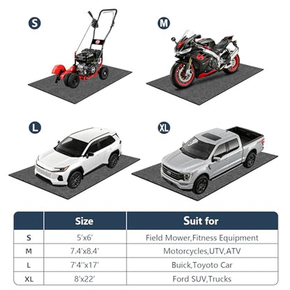 Garage Floor Mat 8'10"x22'Car Garage Mat for Floor Under Car SUV Truck,Oil Spill Resistant Garage Floor Parking Mat,Waterproof Garage Flooring Carpet w/Non-Slip Leak-Proof Back,Reusable Washable - size: 8'10" x 22'