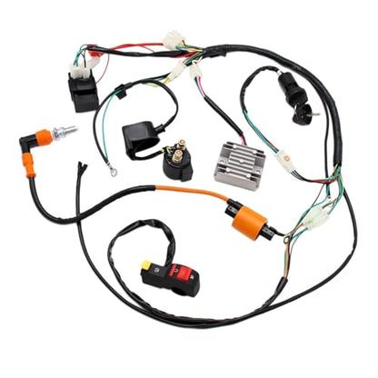 PRO BAT ATV Electric Wiring Harness Wire for 150cc 200cc 250cc Chinese 4-Stroke Engine Pit Dirt Bike Taotao Zongshen Loncin - style: Orange Ignition Coil+Silver Rectifier