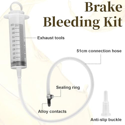 Sixzoo Motorcycle Brake Bleeder Kit, Hydraulic Disc Brake Bleeding Kit with 100ML Syringe 50cm Hose, Reverse Brakes Bleeder, Brakes Fluid Flush Kits for Motorcycle Cars Scooters Repair Maintenance