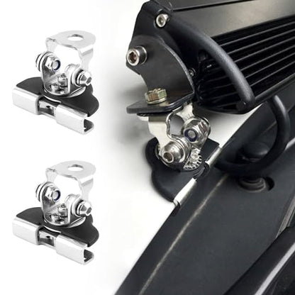 2PCS Car LED Light Bar Mounting Brackets with Hex Wrenches,Adjustable Car Accessories Hood Mount Light Brackets,Universal Car LED Grill Lights Bar Brackets for Car Truck SUV (Silver) - color: Silver