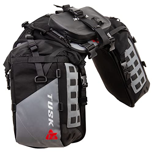 TUSK Highland X2 Rackless Luggage System w/Medium Dry Duffel Tail Bag Standard Heat Shield Black/Grey - color: Black/Grey, size: Medium Dry Duffel/Tail Bag, style: Standard Heat Shield