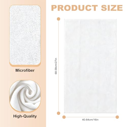 Puomue White Salon Towels, Super Soft and Absorbent Microfiber Hair Towel for Salon, Bath, Spa, Pool and Home, 27 inch X 16 inch (White - 6 Pack) - color: White - 6 Pack