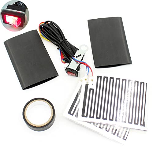 Universal Heated Grips Handlebar Heater Hand Warm Grip Inserts Pads Winter Warmer 12V With Switch Light Heat Thermal Cover Resistant Tape Handle Bar Motorcycle Motorbike ATV Motor Bike - size: Heated Hand Grip With Switch Light