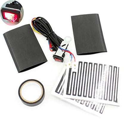 Universal Heated Grips Handlebar Heater Hand Warm Grip Inserts Pads Winter Warmer 12V With Switch Light Heat Thermal Cover Resistant Tape Handle Bar Motorcycle Motorbike ATV Motor Bike - size: Heated Hand Grip With Switch Light