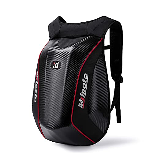 Motorcycle Backpacks for Men Helmet Bags Waterproof Hard Shell 30-48L Expandable Storage Travel Bag Luggage Black Red - color: Red