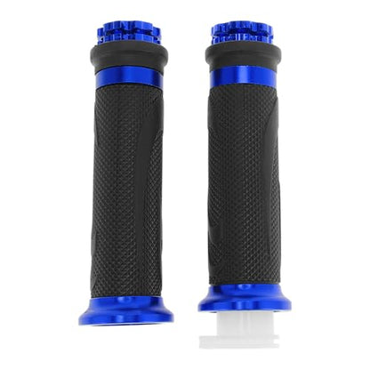 7/8" 22mm 15/16" 24mm Motorcycle Hand Grips Cover Kit Non Slip Aluminum Alloy Rubber Handlebar End Grips for Motorcycle Scooter Bicycle ATV Blue - color: Blue