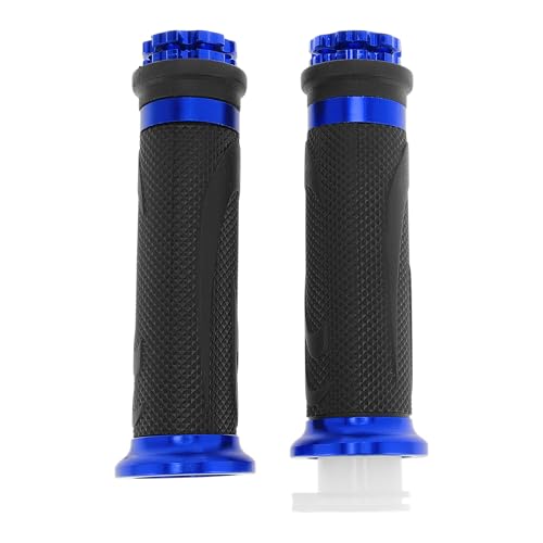 7/8" 22mm 15/16" 24mm Motorcycle Hand Grips Cover Kit Non Slip Aluminum Alloy Rubber Handlebar End Grips for Motorcycle Scooter Bicycle ATV Blue - color: Blue