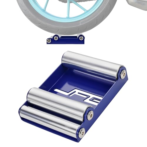 JFG RACING Motorcycle Wheel Cleaning Stand,Portable Wheel Roller Stand for Tire Cleaning & Chain Lubrication(Bikes<485 lbs & Tire Width<180 mm)-Blue - color: Blue