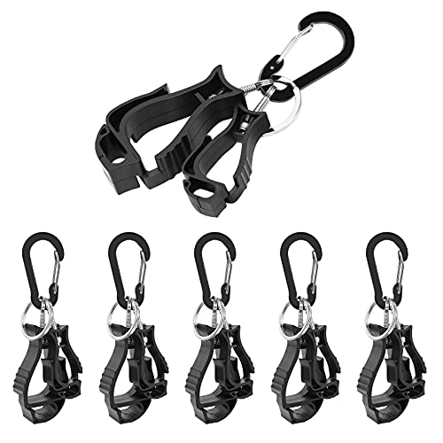 NANHONG 6 Pieces Glove Clips for Work Glove Holder Clip, Construction Worker for Glasses Helmets Gloves Holder Clip - color: 6pcs-black