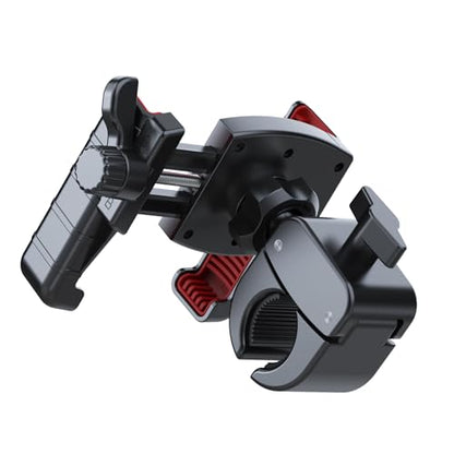 Bicycle Phone Holder Mount, Bike Motorcycle Handlebar Phone Mount Clamp ATV Scooter Phone Clip with One Hand Operation for iPhone Samsung 4.5-7" Smartphone, 360° Rotation