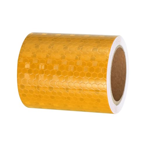 PATIKIL Reflective Tape, 1 Roll 3 Inch x 10 Ft Waterproof Self Adhesive High Visibility Caution Warning Safety Tape Reflector for Trucks Trailers Cars, Yellow - color: Yellow, size: 3 IN x 10 FT