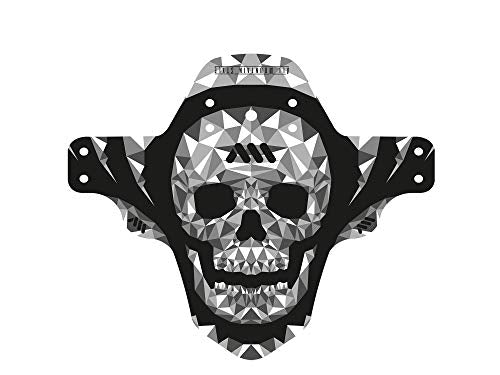 MTB Front Wheel Mud Guard - Lightweight & Durable Protection - Universal Fit - Protect Against Mud, Water Spray and More - color: Grey/Skull