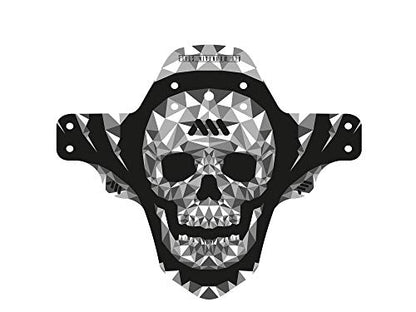 MTB Front Wheel Mud Guard - Lightweight & Durable Protection - Universal Fit - Protect Against Mud, Water Spray and More - color: Grey/Skull