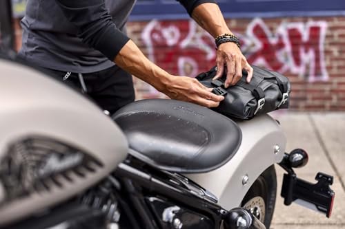 Indian Motorcycle All-Weather Vinyl Tailbag, for Specific Models, Black, 7 Liter Capacity, Magnetic Closure - Part 2890106-FBA