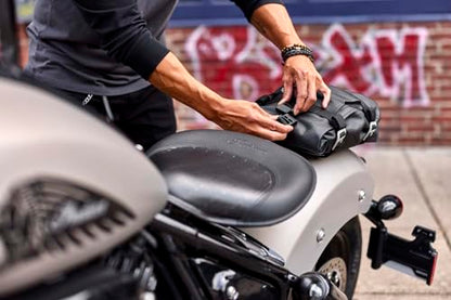 Indian Motorcycle All-Weather Vinyl Tailbag, for Specific Models, Black, 7 Liter Capacity, Magnetic Closure - Part 2890106-FBA