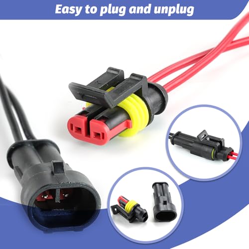 26 Sets 355Pcs Automotive Waterproof Wire Connectors with SN-48B Crimping Tool - Male/Female 1/2/3/4/ Pin - for Cars, Motorcycles & Boats - 22-16 AWG - size: 355PCS Connectors+Crimper
