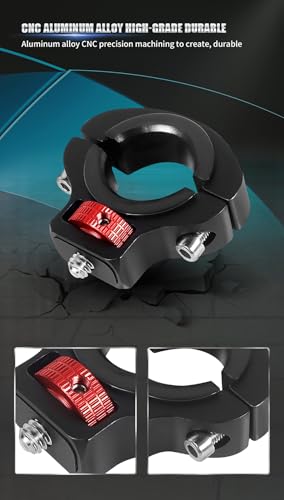 Motorcycle Handlebar Clip Holder 1/4 Screw Bicycle Bike Seatpost Clamp Compatible with Go-pro 11 ONE Action Camera Accessories (Black and Red Clip) - color: Black and Red Clip