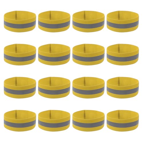 PATIKIL Reflective Bands for Wrist/Arm/Ankle/Leg, High Visibility Reflector Bands, Safety Reflector Tape Straps for Night Running Cycling Walking - color: Yellow