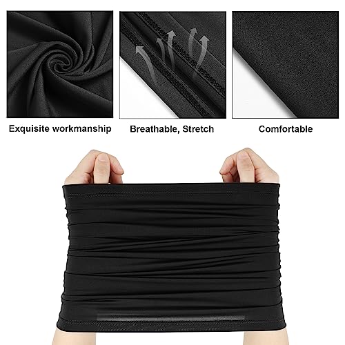 Geyoga 6 Pieces Summer UV Protection Cooling Neck Gaiter Face Clothing Neck Gaiter Mask Scarf Sunscreen Breathable Bandana - color: Black