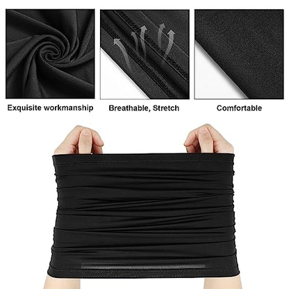 Geyoga 6 Pieces Summer UV Protection Cooling Neck Gaiter Face Clothing Neck Gaiter Mask Scarf Sunscreen Breathable Bandana - color: Black