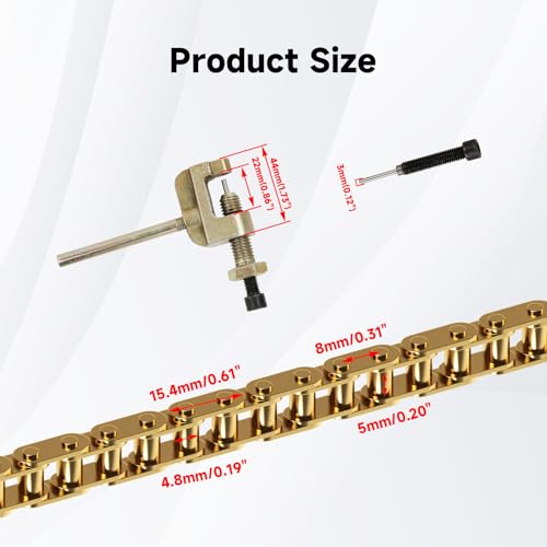 T8F Drive Chain 134 Link Chain Breaker Compatible with 2 Stroke Engine SYX Moto 50cc Dirt Bike Mototec SSR X-pro Coolster 47cc 49cc Pocket Rocket Pit Bike Mini ATV Quad Go Kart Parts (Gold) - color: Gold