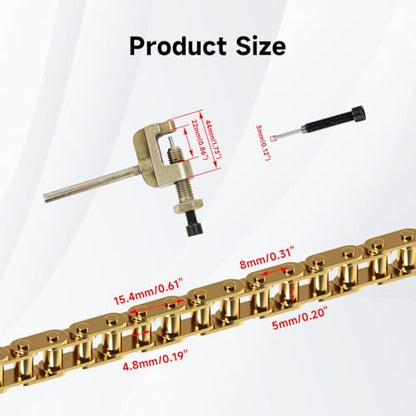 T8F Drive Chain 134 Link Chain Breaker Compatible with 2 Stroke Engine SYX Moto 50cc Dirt Bike Mototec SSR X-pro Coolster 47cc 49cc Pocket Rocket Pit Bike Mini ATV Quad Go Kart Parts (Gold) - color: Gold