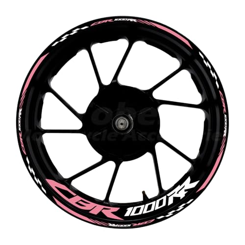 CBR 17 inch Wheel Rim Stickers Decals Tape Compatible with CBR1000RR 2004-2025 Motorcycle Reflective Rim Tapes Sticker Stripe(Pink) - color: Pink